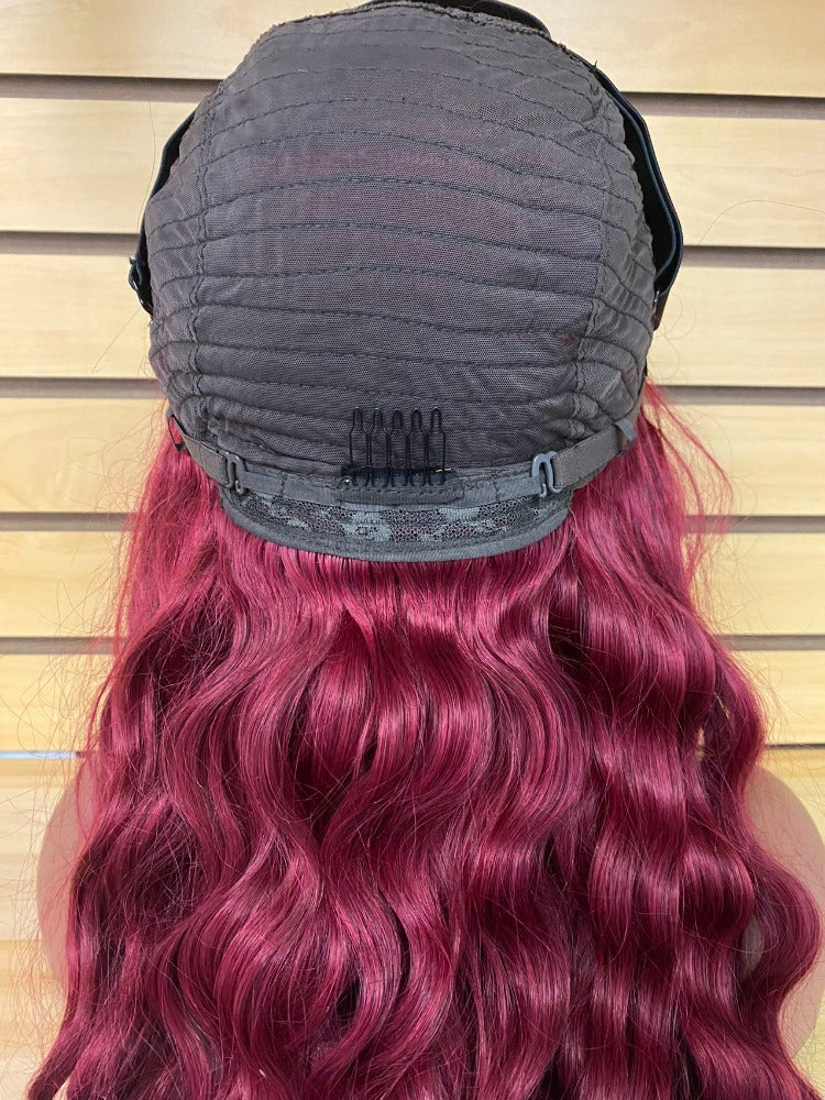 Wigs-LD-5*5HD200%-Burgundy