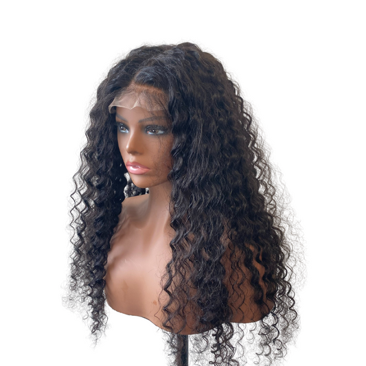 5x5 Deep Curly Transparent Lace Closure Wig